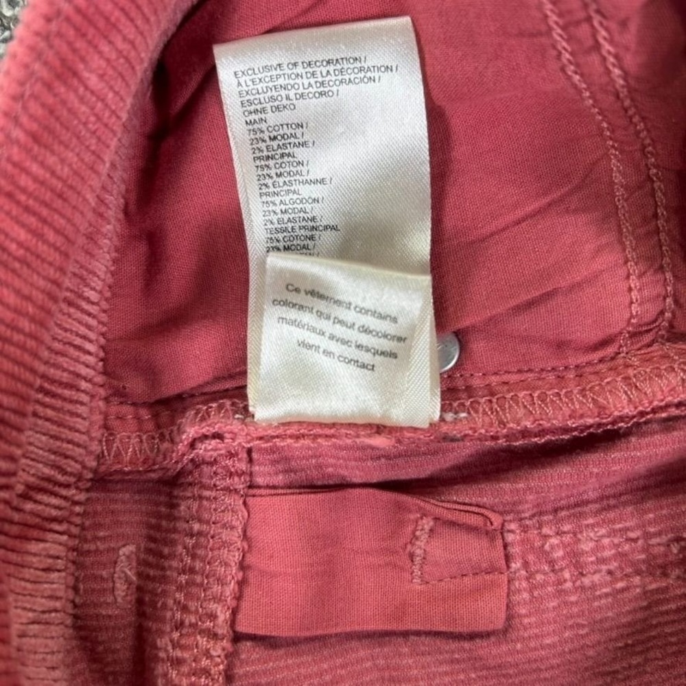Anthropologie Pilcro The Yaya Corduroy Pants Womens 27 Mid Rise Rose Pink Casual - Picture 7 of 12